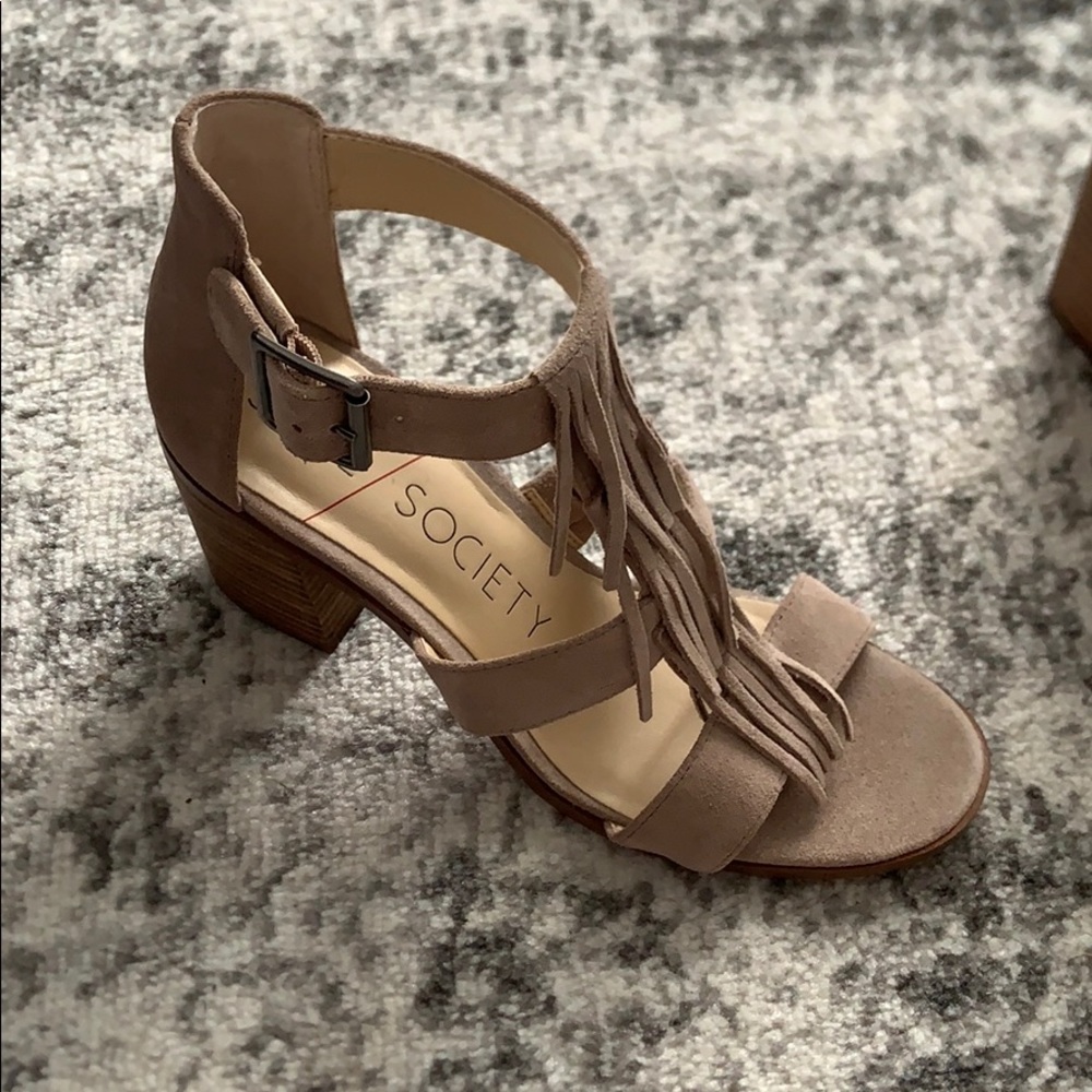 Sole society fringe block heel